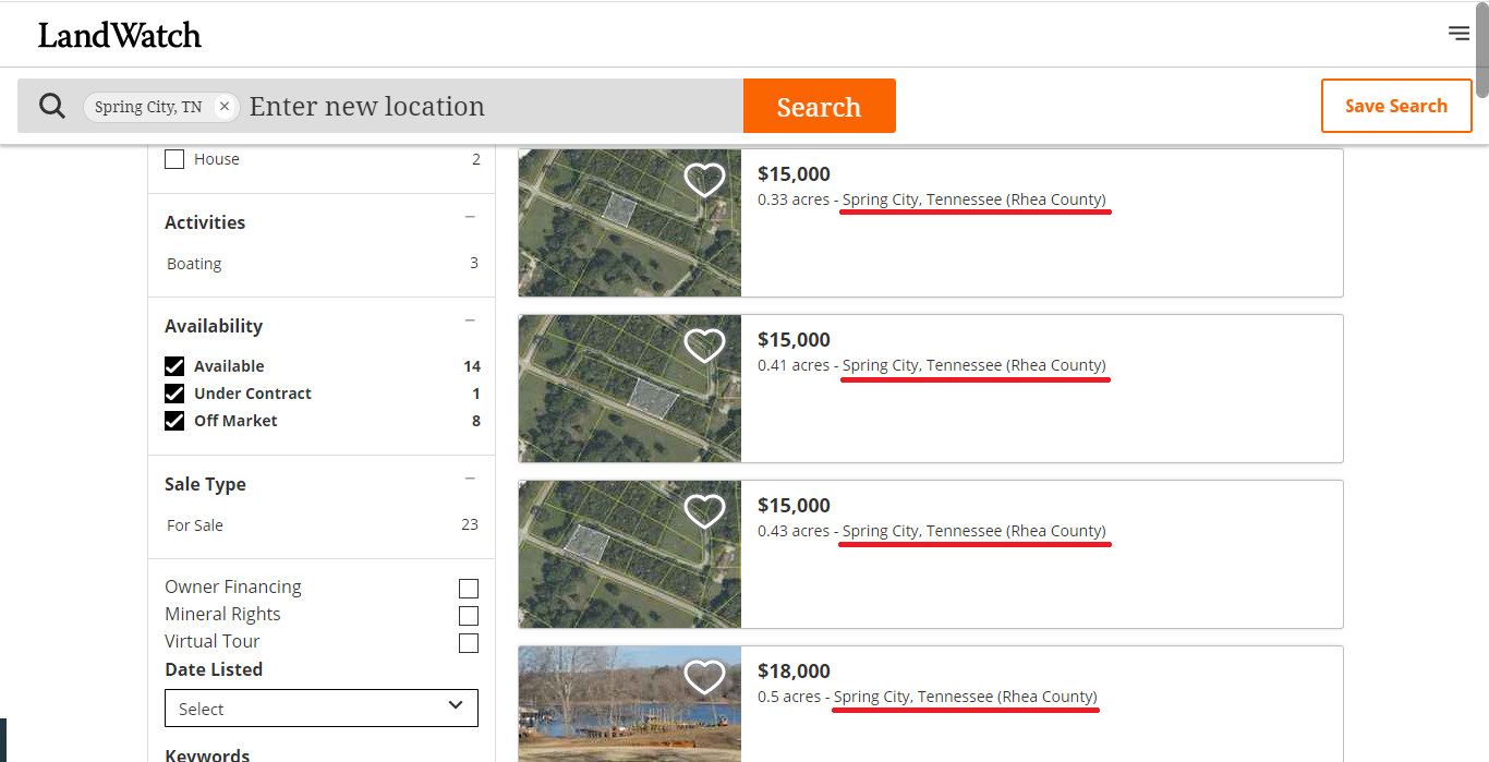 Comparable Properties In The Area Listed For $15,000