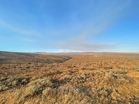 Looking across the property to the mobile home